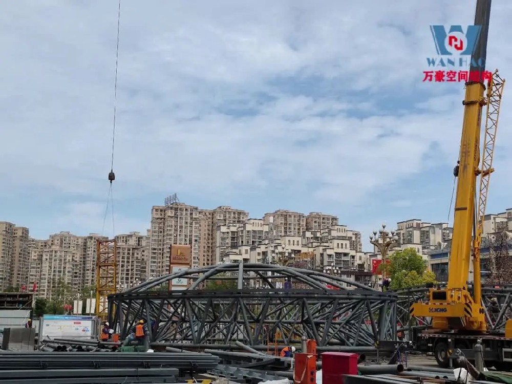 明宇廣場6號地塊商業改造項目ETFE蓋頂天幕工程施工視頻