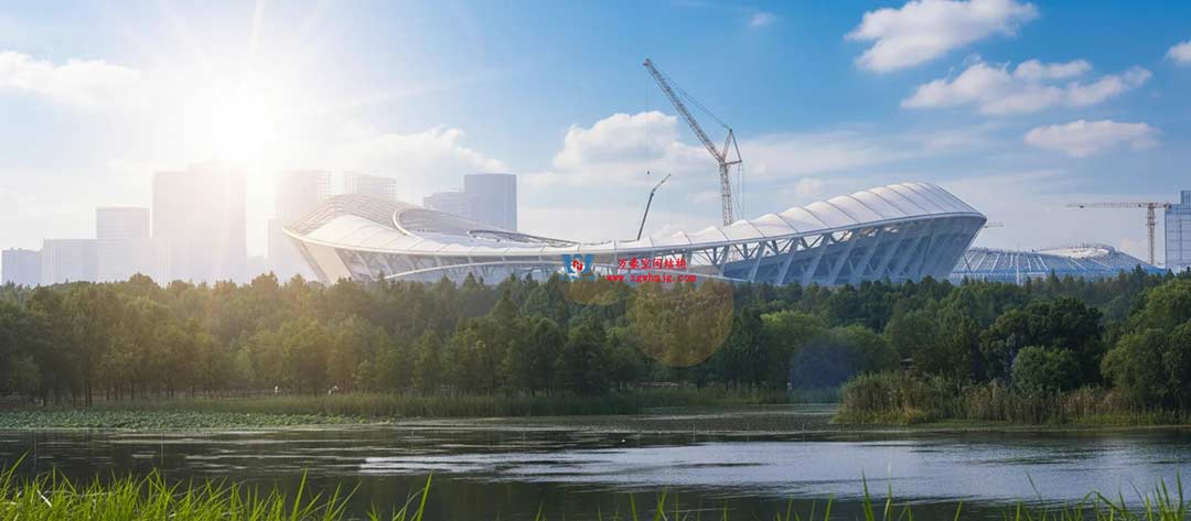 太湖之畔，華燈初上|無錫奧體中心施工加速