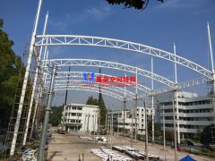 安慶培訓基地實訓場地大棚膜結構工程鋼結構已完成并經(jīng)初步驗收